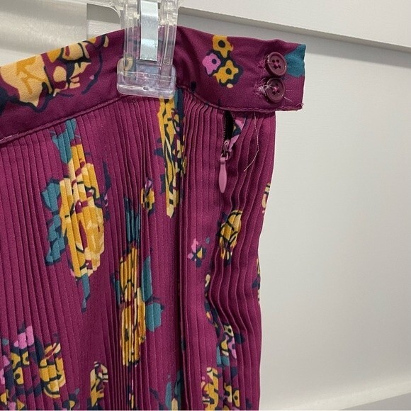 ModCloth pleated skirt fuchsia purple floral plus size 2x - Picture 5 of 5